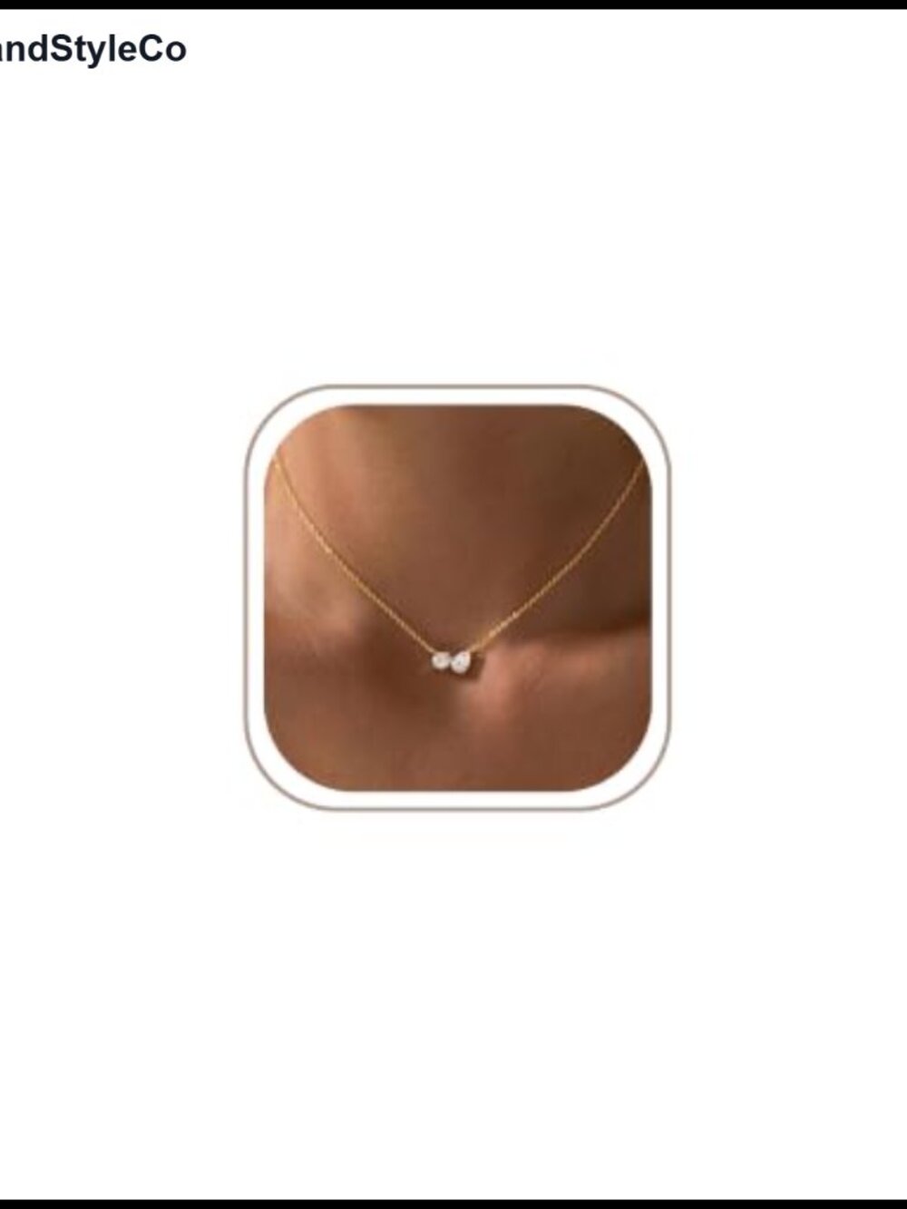 14K Gold Plated Cubic Zirconia Pendant Necklace Dainty Waterproof Jewelry